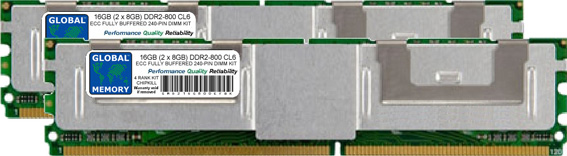 16GB (2 x 8GB) DDR2 800MHz PC2-6400 240-PIN ECC FULLY BUFFERED DIMM (FBDIMM) MEMORY RAM KIT FOR IBM SERVERS/WORKSTATIONS (4 RANK KIT CHIPKILL)