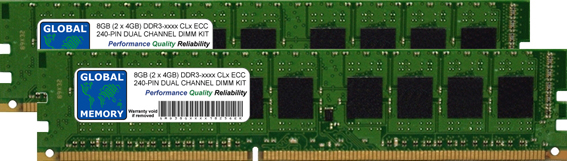 8GB (2 x 4GB) DDR3 800/1066/1333/1600/1866MHz 240-PIN ECC DIMM (UDIMM) MEMORY RAM KIT FOR ACER SERVERS/WORKSTATIONS